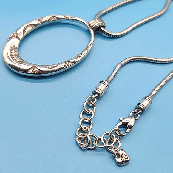 Brighton "SWINGING SIXTIES" Oval Reversible Pendant w Swarovski Crystals Retired - Picture 6 of 10